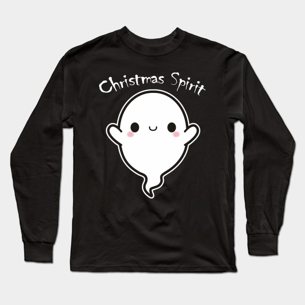 Christmas Spirit - Spooky Ghost Long Sleeve T-Shirt by Wanderer Bat